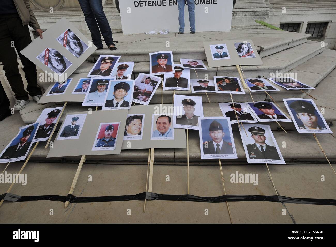 Atmosphäre vor einem Treffen zur Feier der Freilassung der kolumbianisch-französischen Geisel Ingrid Betancourt im Pariser Rathaus in Paris, Frankreich am 3. Juli 2008. Foto von Abd Rabbo-Mousse/ABACAPRESS.COM Stockfoto