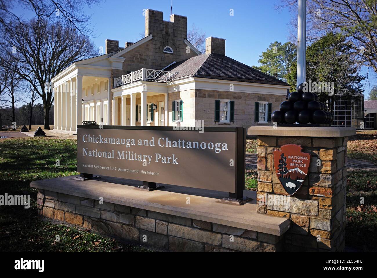 Eintritt zum Chickamauga & Chattanooga National Military Park in Georgien. Stockfoto