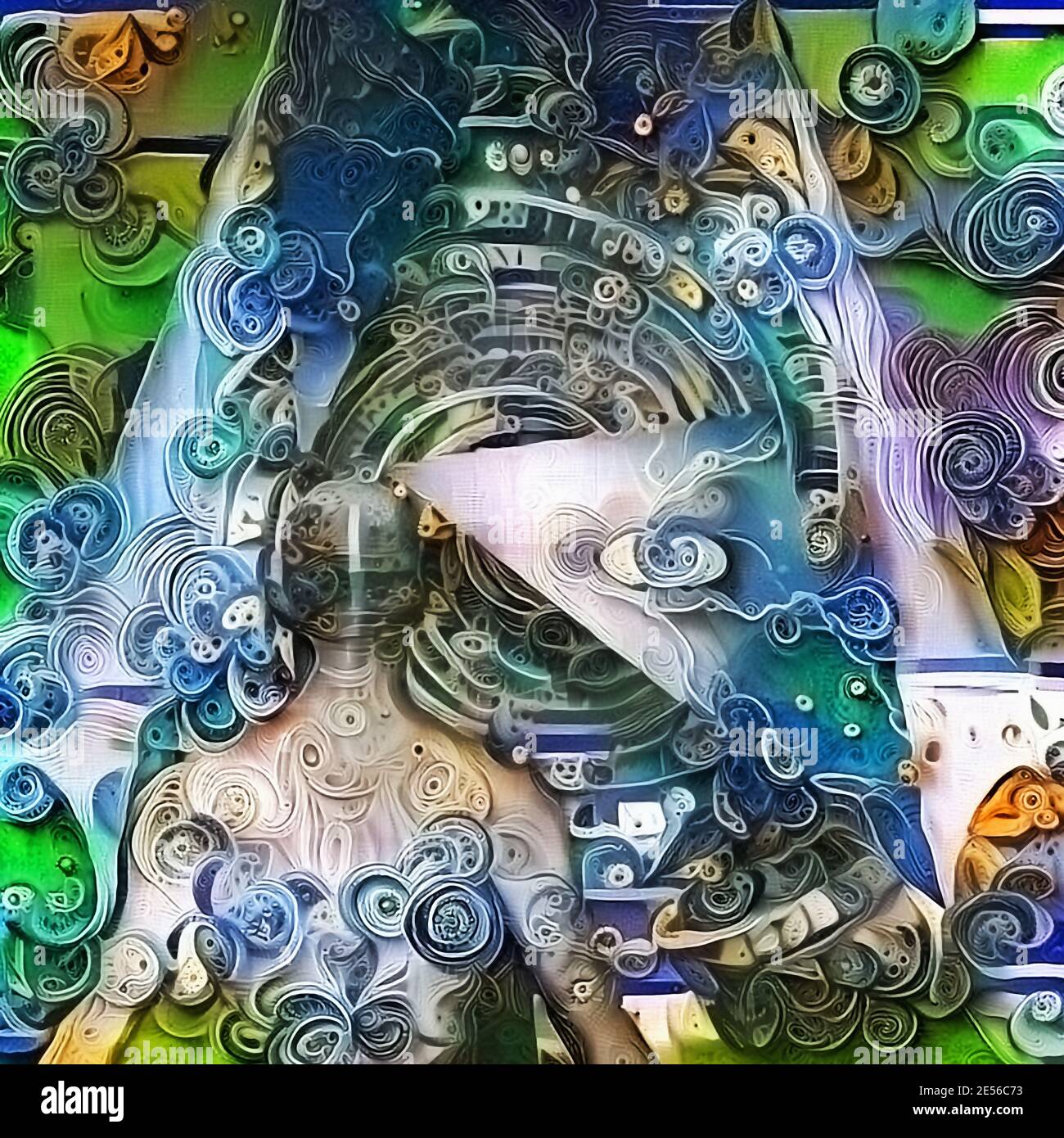 Portal zu Träumen. Moderne abstrakte Kunst. 3D-Rendering Stockfoto