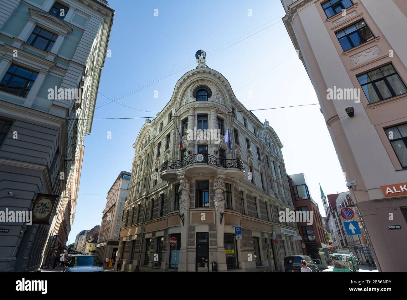 Riga, Lettland - 25. August 2019: Italienische Botschaft Stockfoto