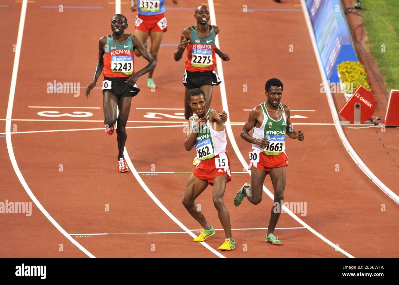 Die Äthiopierin Kenenisa Bekele ist die Olympiasiegerin beim Tag der Olympischen Spiele 2008 in Peking am 17. August 2008. Foto von Willis Parker/Cameleon/ABACAPRESS.COM Stockfoto