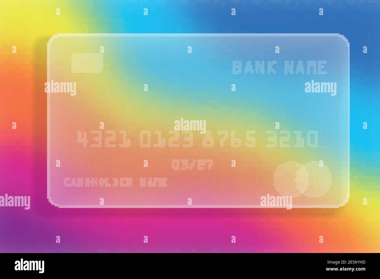 Vektorzeichnung. Glas-Bankkarte. Glasmorphismus. Stock Vektor