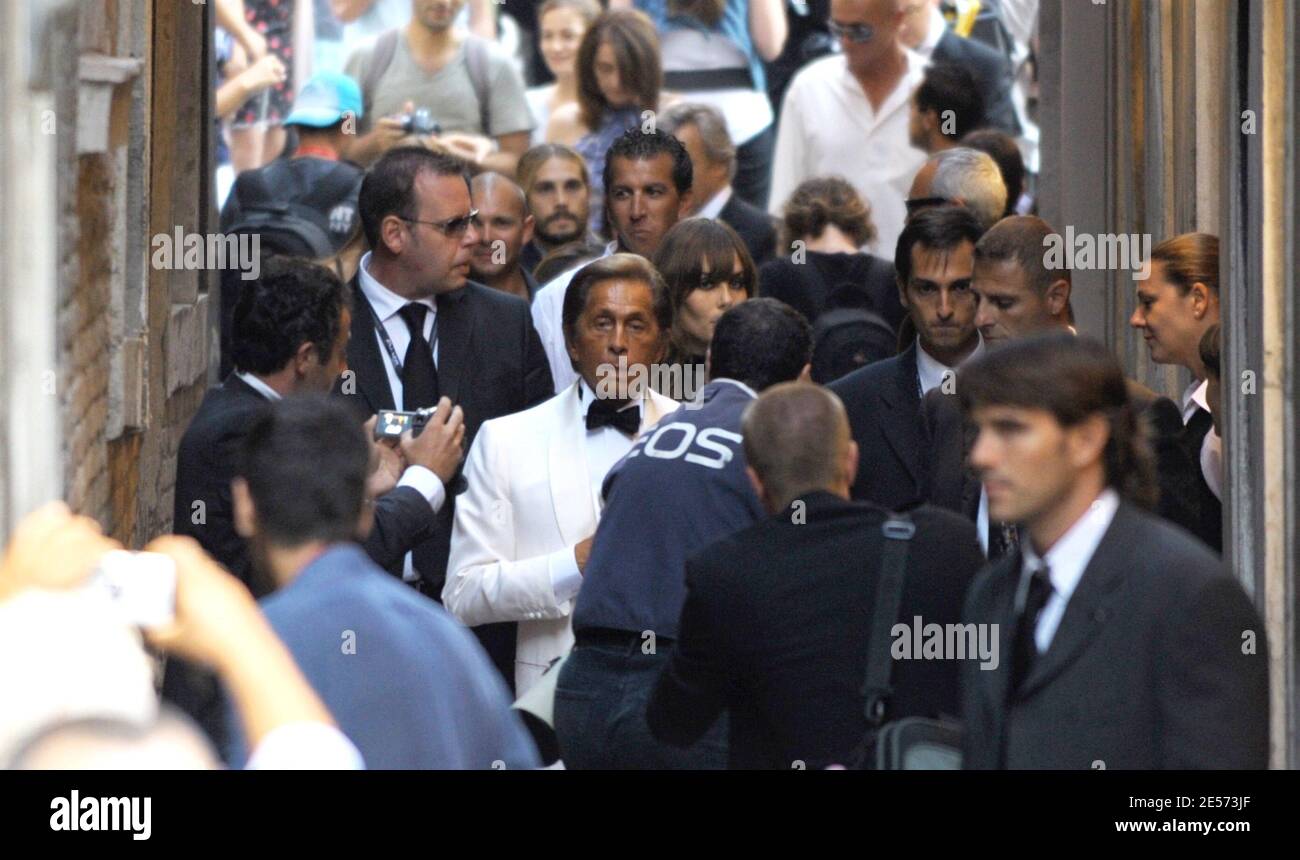 Valentino kommt am Valentino an: Die Vorführung des letzten Kaisers, die am 28. August 2008 im Teatro La Fenice während des 65. Mostra Venice Film Festival in Venedig, Italien, stattfand. Foto von ABACAPRESS.COM Stockfoto