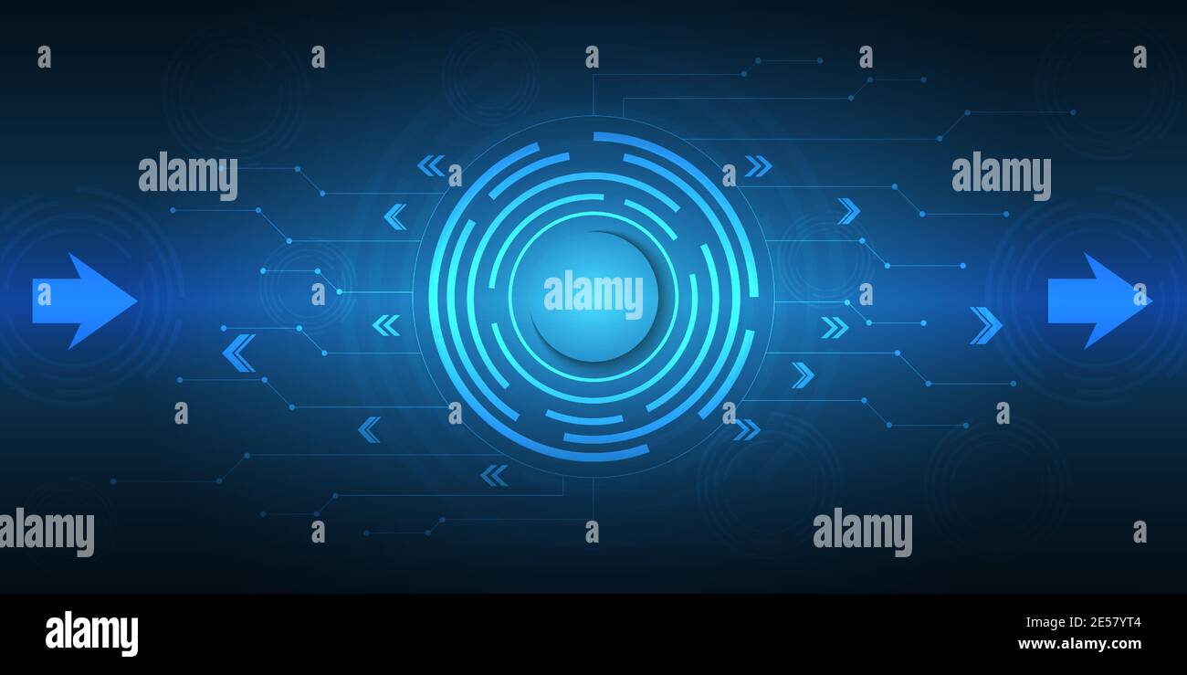 Abstrakt blaue Technologie Hintergrund.Digital Hi-Tech mit Kreis und Pfeil.Vektor-Illustration.EPS10 Stock Vektor