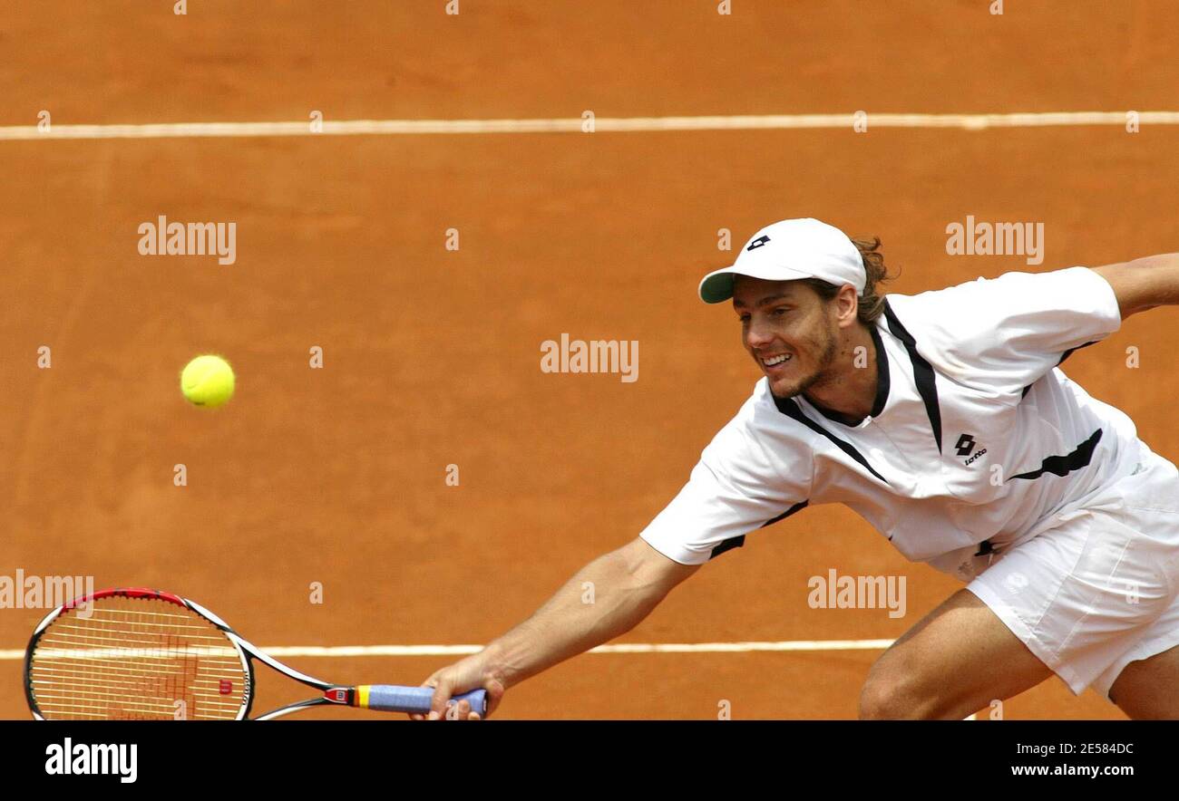 ATP Master Series 'Internazionali BNL D'Italia 2007' Match zwischen Andy Roddick, USA, und Gaston Gaudio, Argentinien, im Foro Italico in Rom, Italien. 2007. [[cal]] Stockfoto