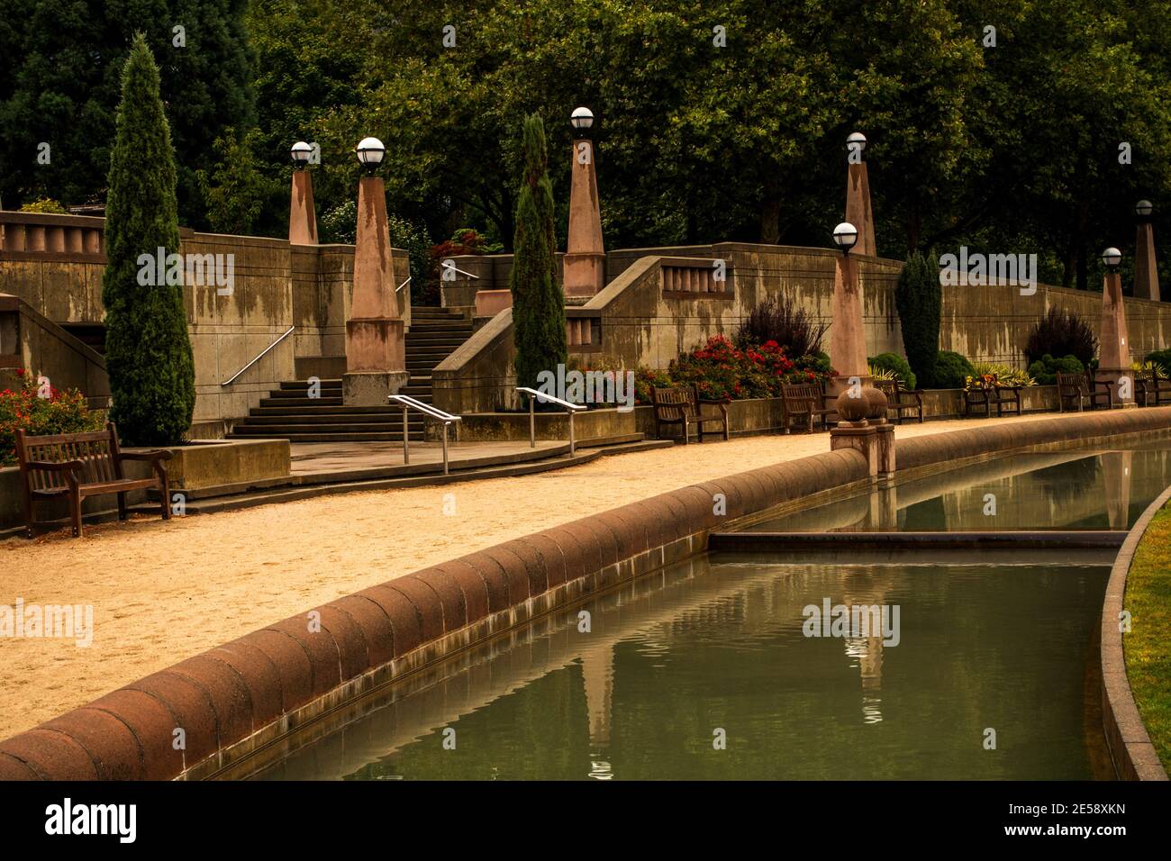 Nordeingang zum Bellevue, Washingtons wunderschönem Downtown Park Stockfoto