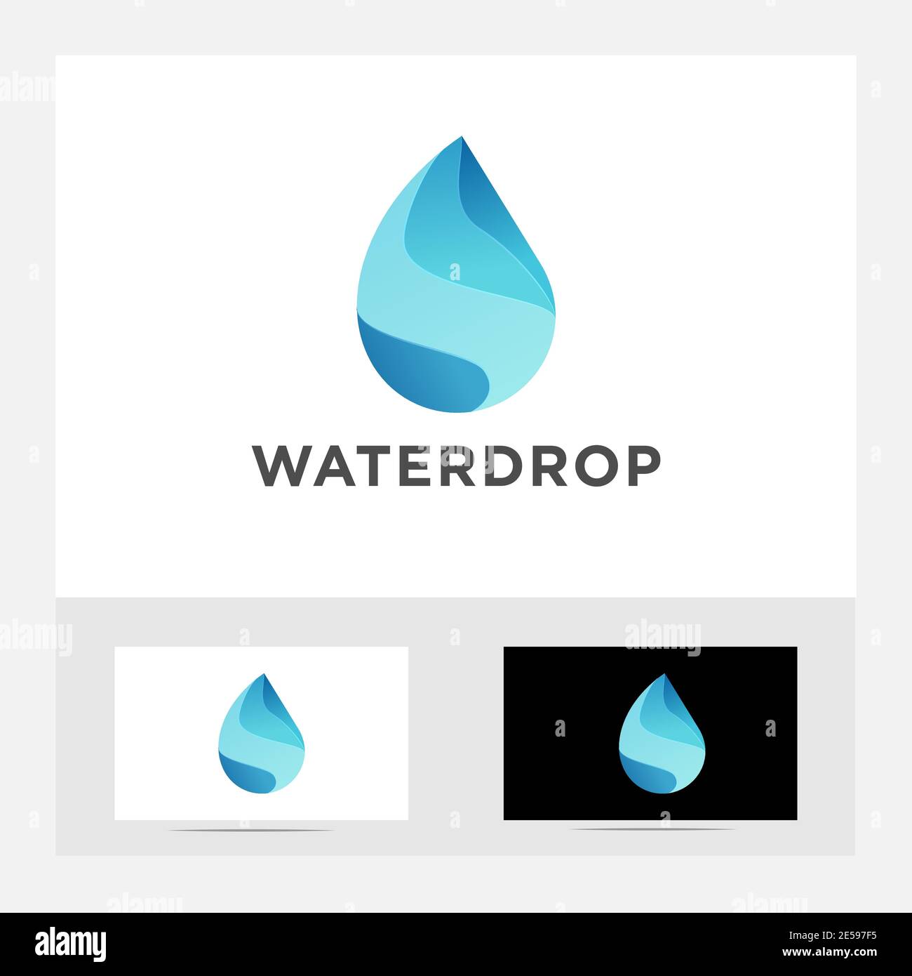 Bunte Wassertropfen Logo Design Vektor Vorlage Blau Droplet aqua Stock Vektor
