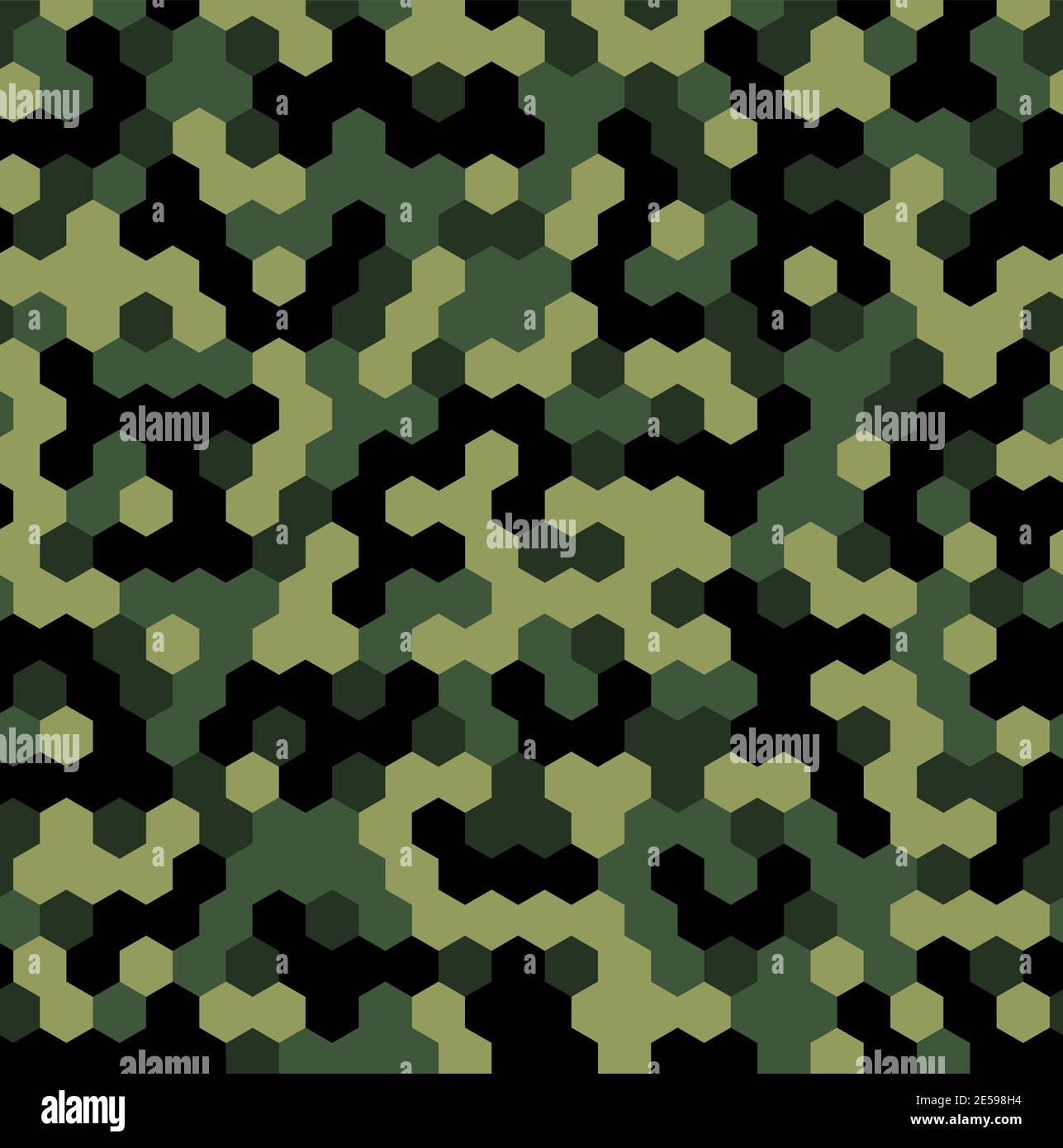 Hexagon Forest Camouflage nahtlose Muster Stock Vektor
