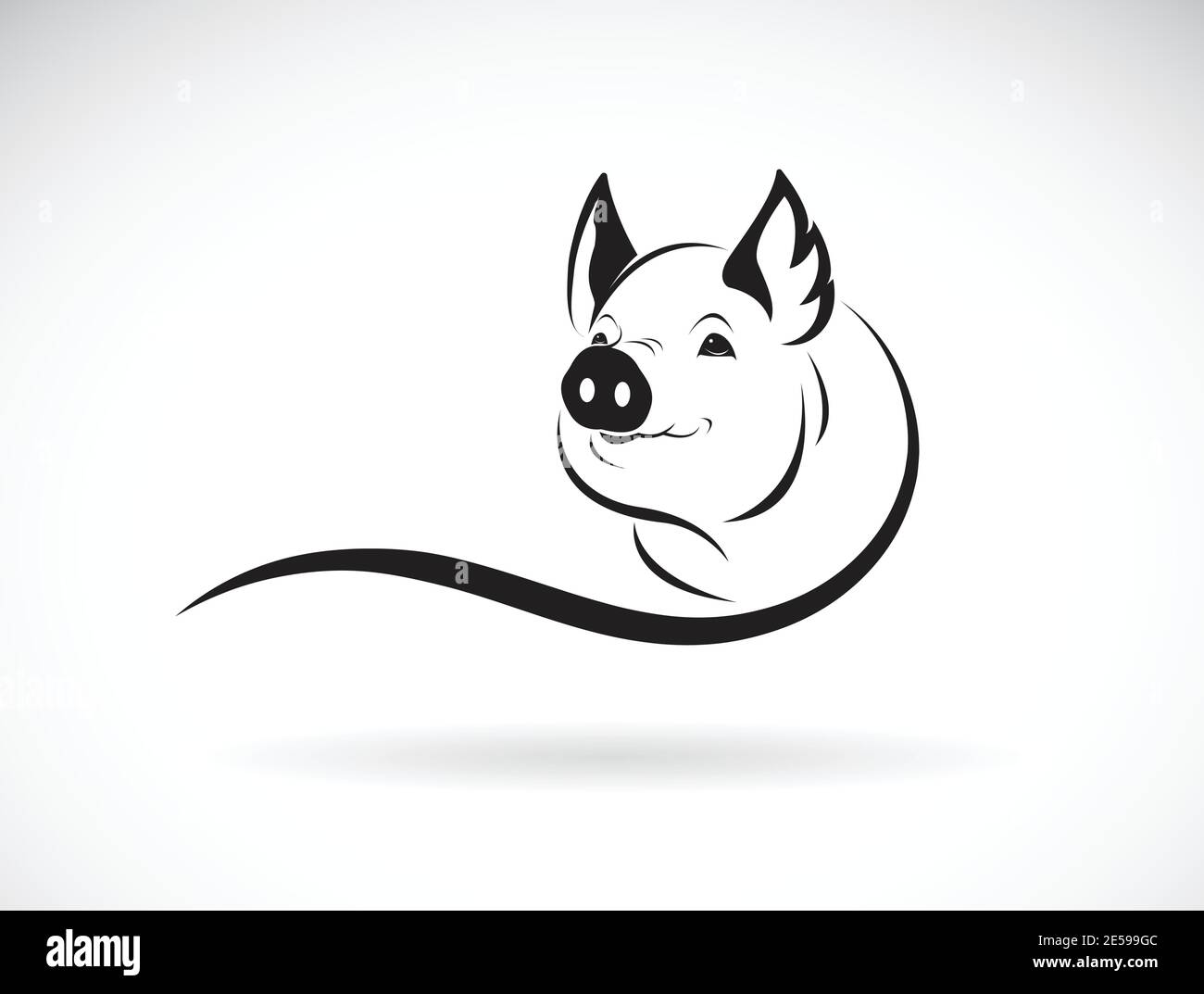 Vektor von einem Schwein Kopf Design auf weißem Hintergrund. Nutztiere. Schweinkopf-Logo oder -Symbol. Leicht editierbare Vektorgrafik mit Ebenen. Stock Vektor