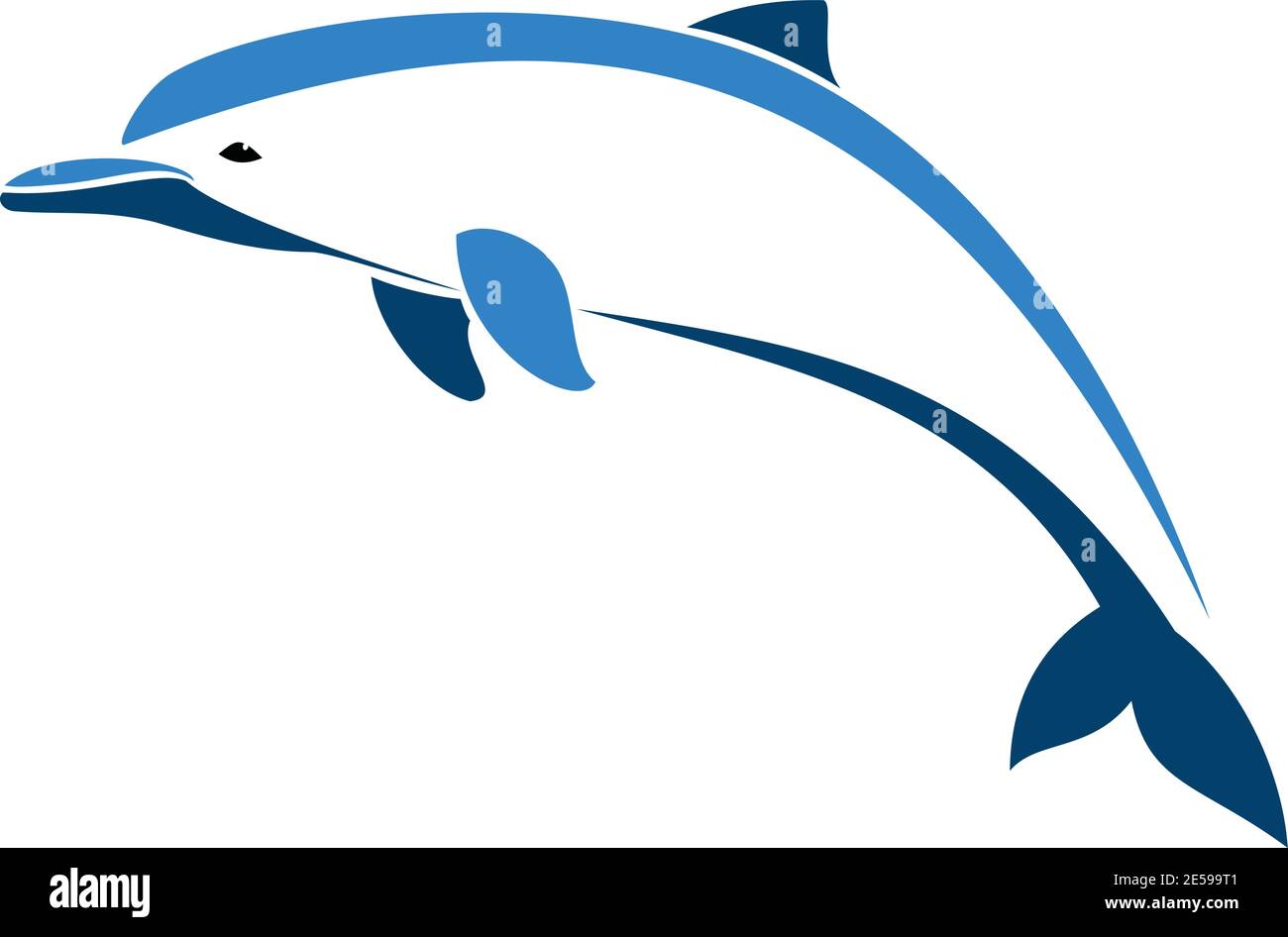 Vektor von Delphin-Design auf weißem Hintergrund. Leicht editierbare Vektorgrafik mit Ebenen. Wilde Tiere. Stock Vektor