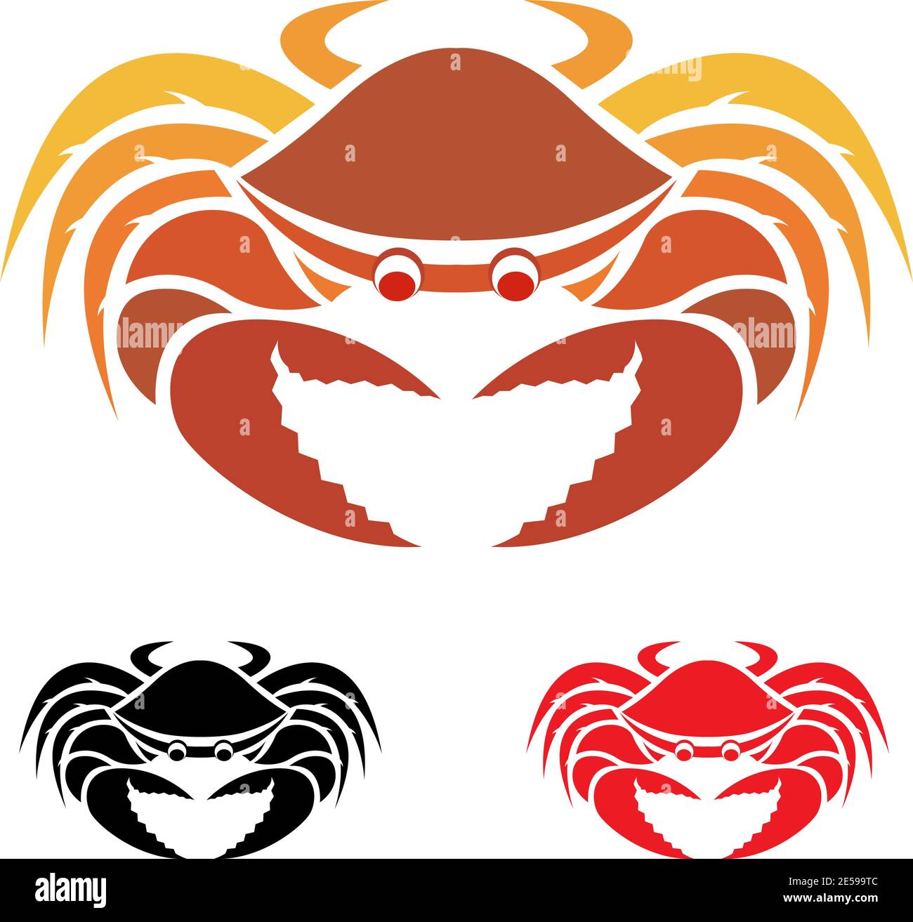 Vektor einer Krabbe auf weißem Hintergrund. Leicht editierbare Vektorgrafik mit Ebenen. Tiere. Stock Vektor