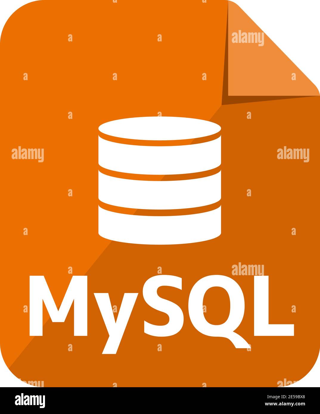 MySQL-Hauptdatenbankformat Vektorsymbole ( Farbversion ) Stock Vektor