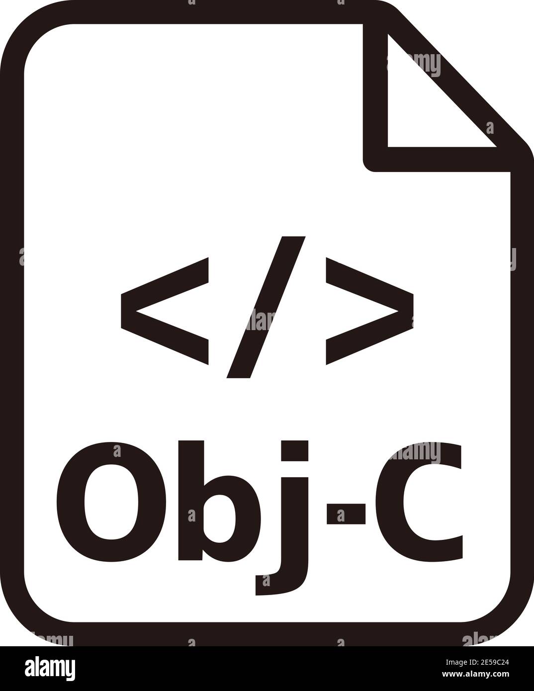 Objective-C Icon - Illustration der wichtigsten Programmiersprachen-Vektorsymbole Stock Vektor
