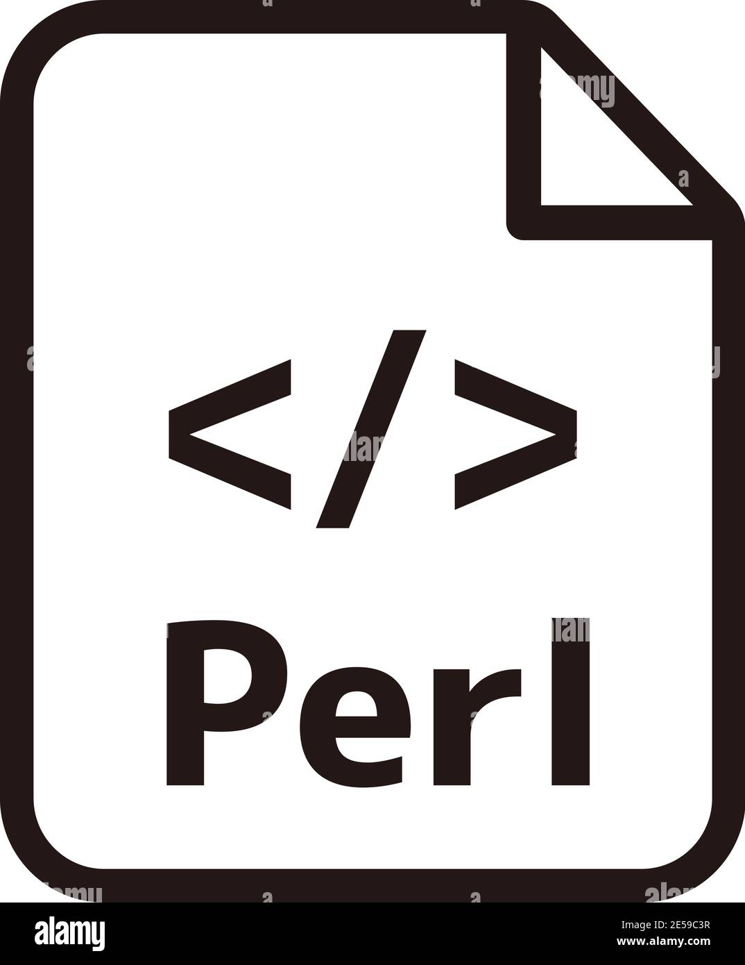 Perl Icon - Illustration für Vektorsymbole in der Programmiersprache Stock Vektor