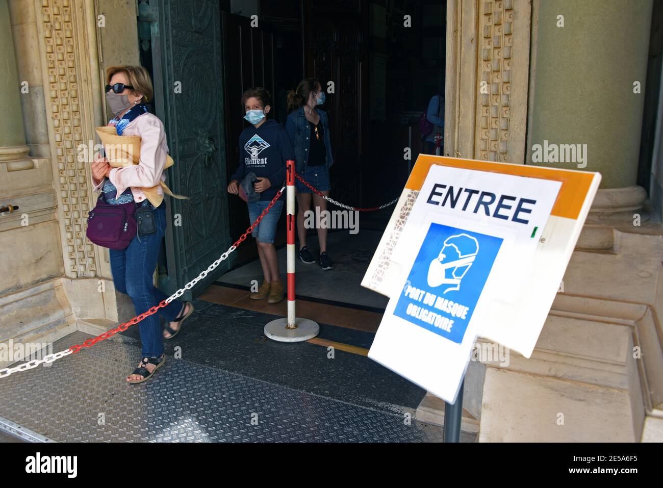 Wallfahrtskirche Notre Dame de la Garde, Sicherheitsmaßnahmen wegen Corona pandemia, Frankreich, Bouches du Rhone, Marseille Stockfoto