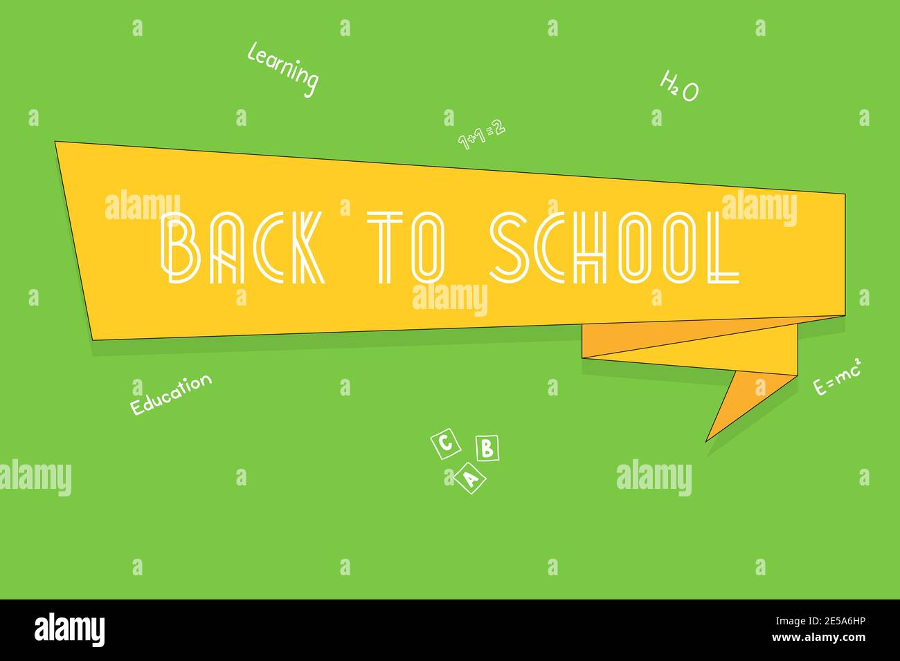 Back to School, Band Banner mit Text Back to School in flachem Stil Stock Vektor