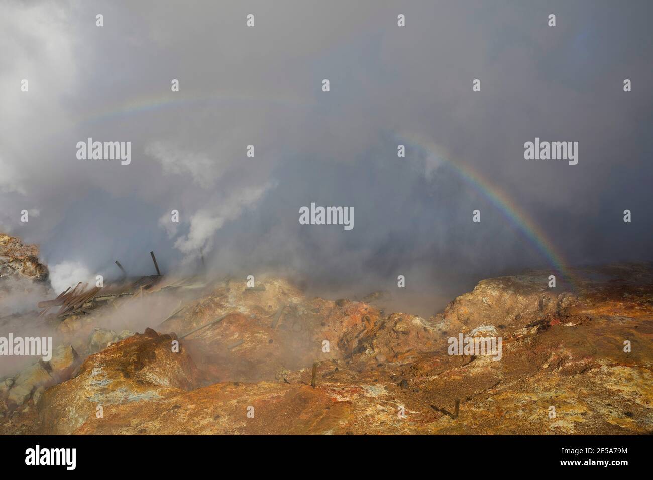 Geothermie Gunnuhver, Island, Reykjanes Peninsula, Grindavik Stockfoto