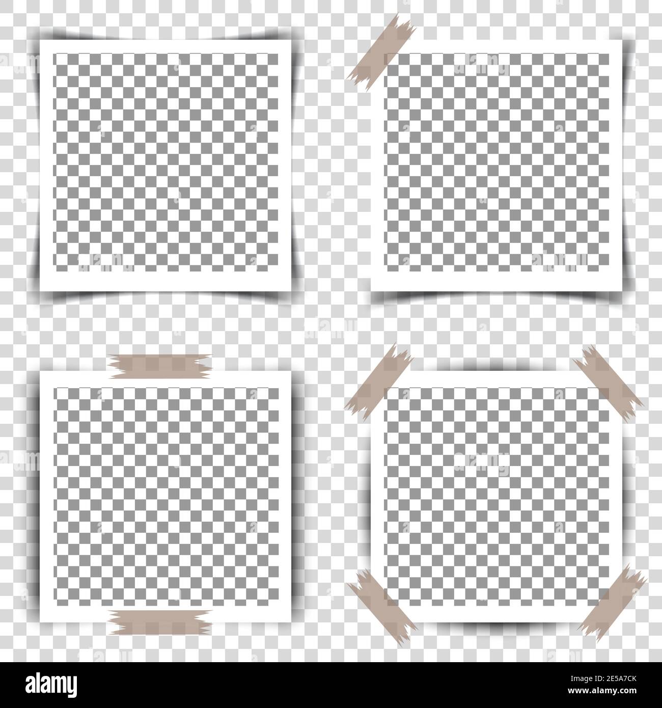 Satz von Retro-Bilderrahmen mit Schatten. Vektorgrafik Stock Vektor