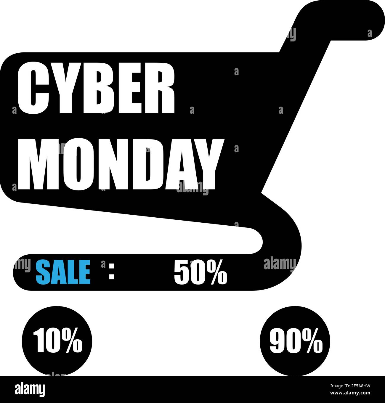 Cyber Monday Sale. Verkaufsposter mit Warenkorb Stock Vektor