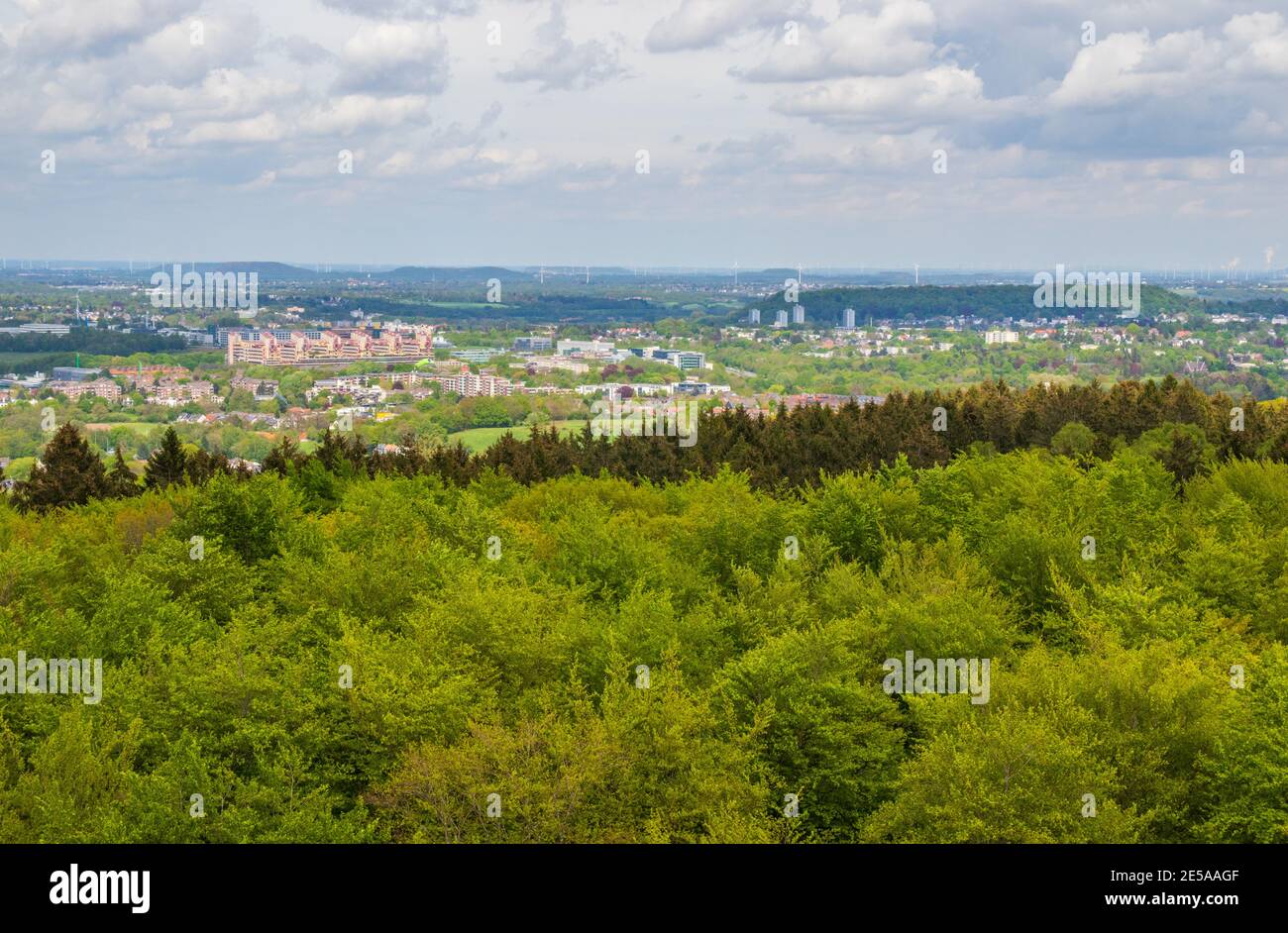 Die Landschaft um Aachen im Dreieck von Deutschland, Belgien und den Niederlanden Stockfoto