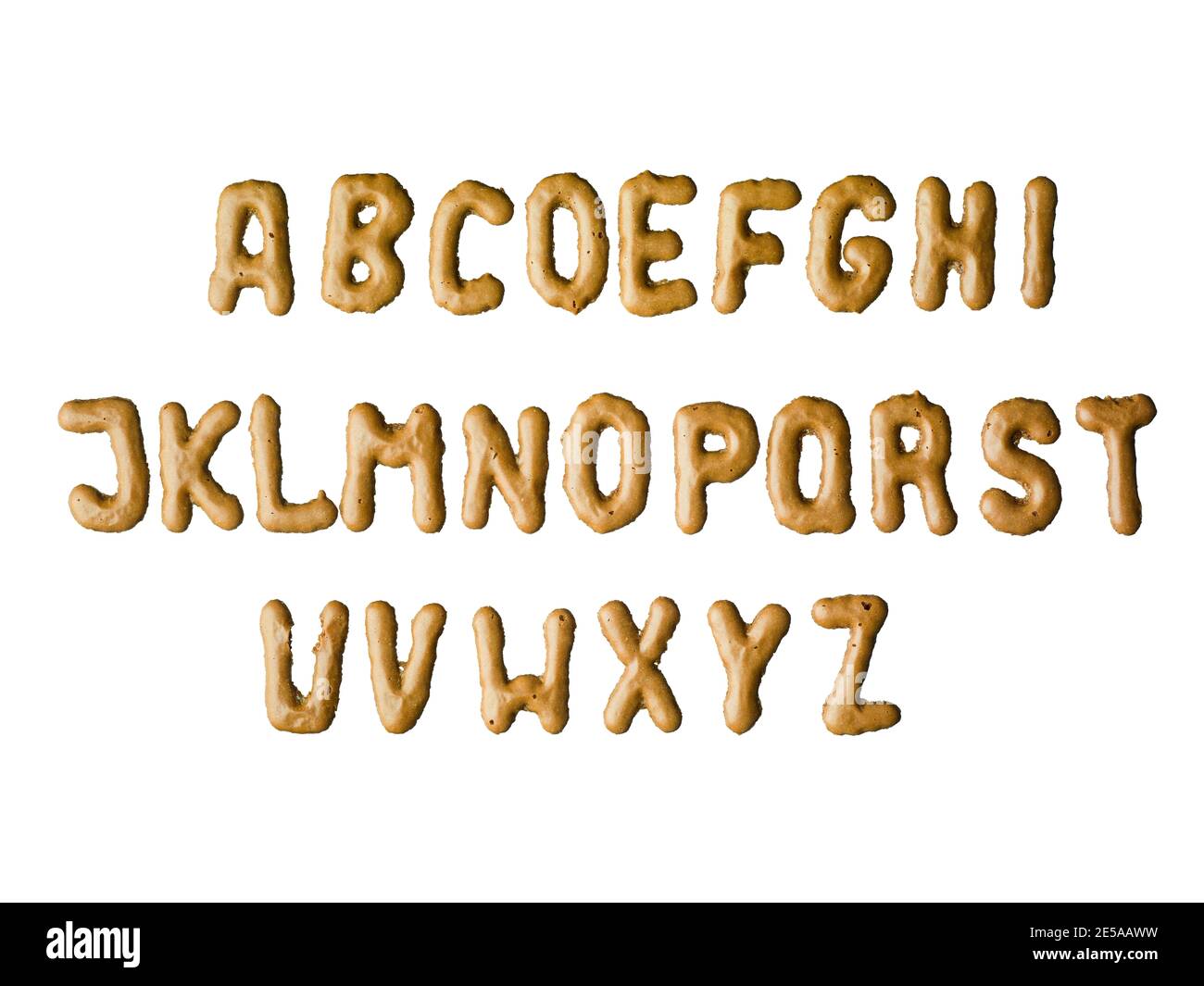 Schokoladen Alphabet Blöcke mit Buchstaben. Stockfoto