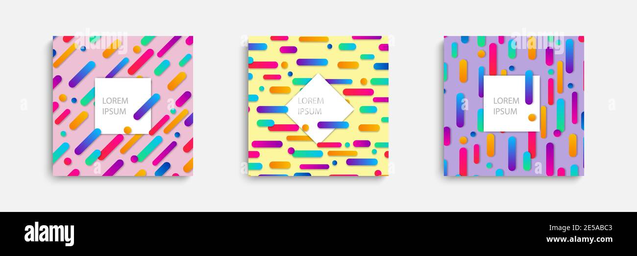 Vektorvorlagen. Abdeckungen mit geometrischen Muster mit Verläufen Zusammensetzung. Eps10. Stock Vektor
