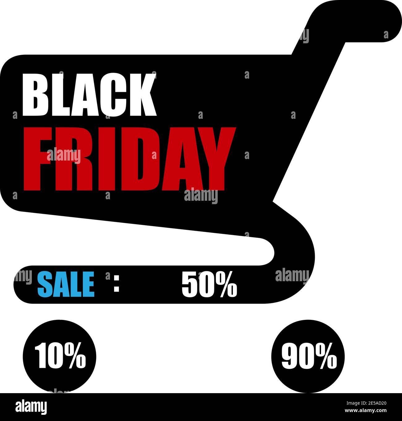 Angebot „Black Friday“. Verkaufsposter mit Warenkorb Stock Vektor
