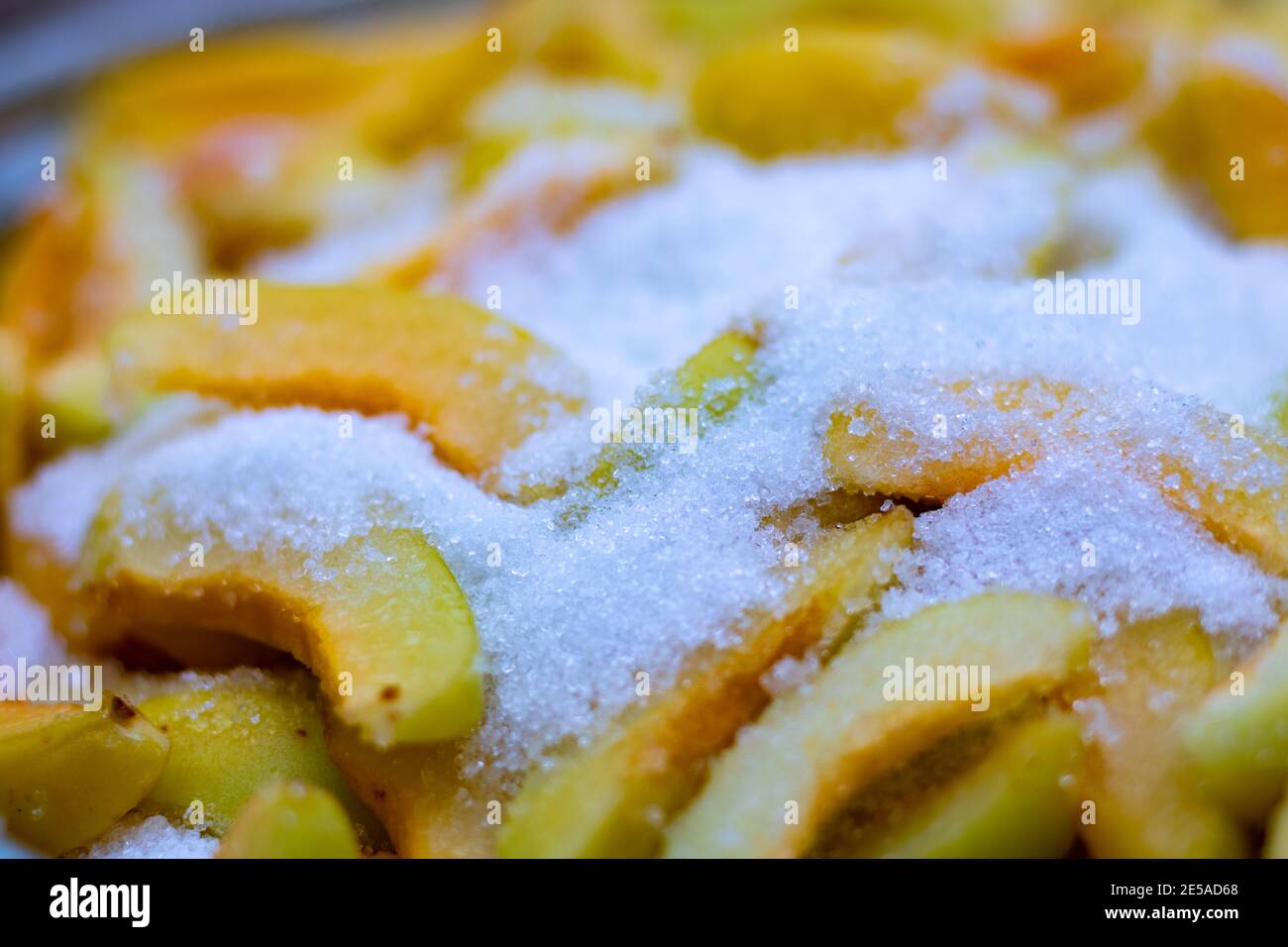Marillen Marmelade schießen im Fokus Stockfoto