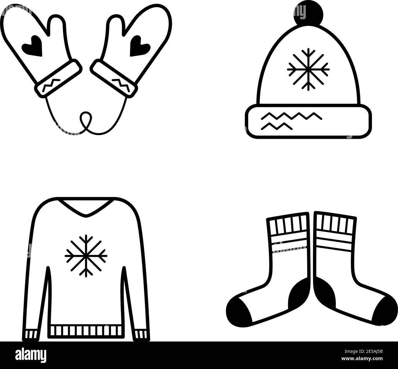 Satz von einfachen, eleganten schwarzen Linien-Symbolen für Nadelarbeit Stock Vektor