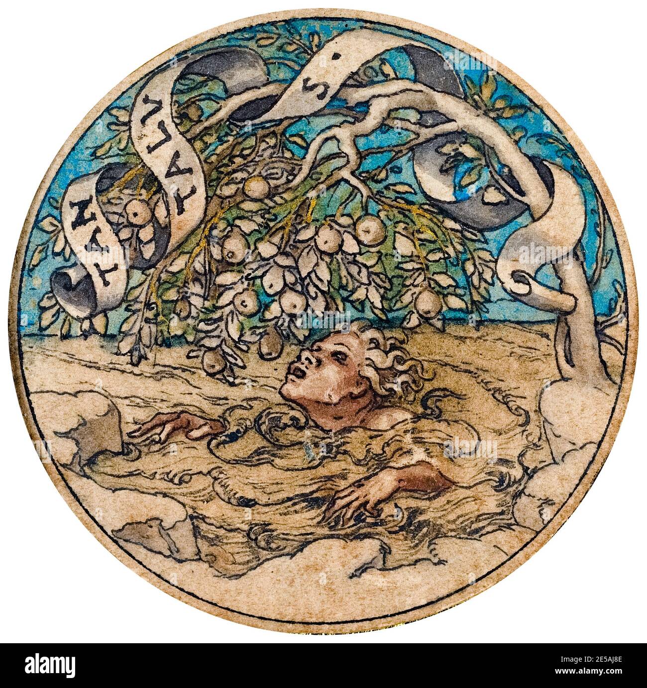 Hans Holbein der Jüngere, Tantalus, Aquarellmalerei, 1535-1540 Stockfoto