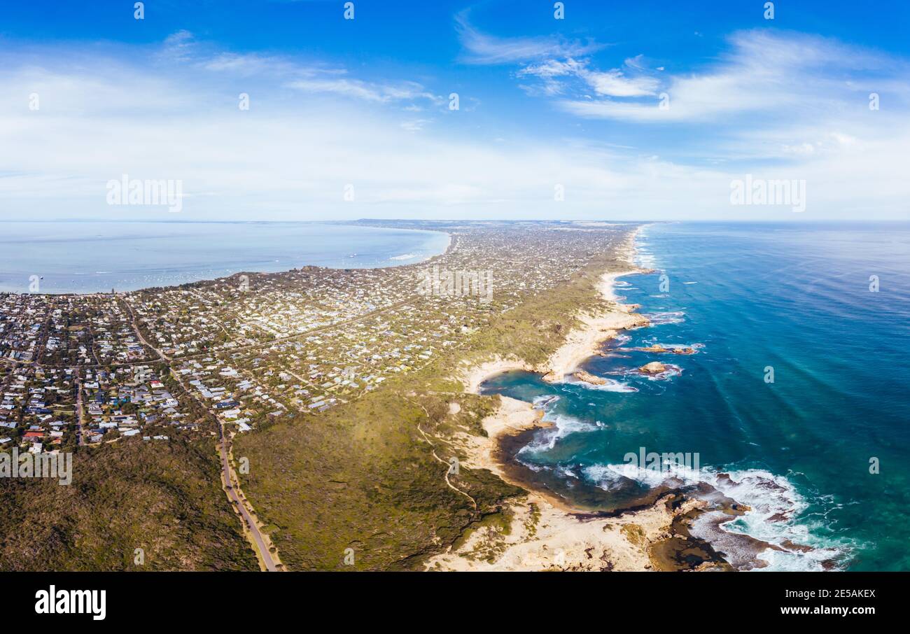 Luftaufnahme der Mornington Peninsula Australien Stockfoto