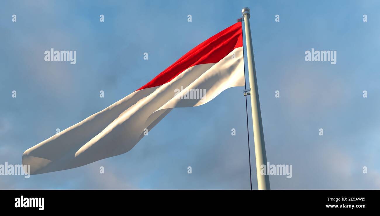 3d-Darstellung der Nationalflagge Indonesiens Stockfoto