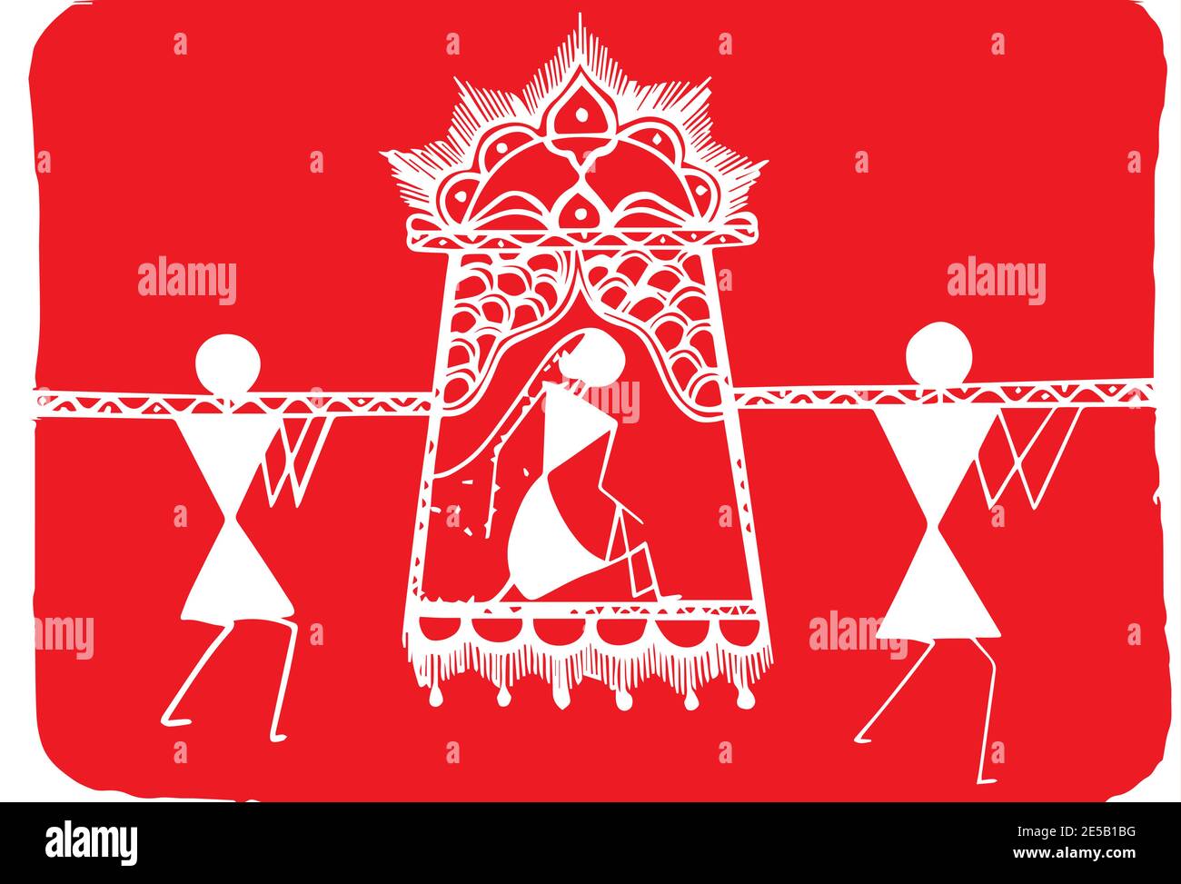 Vektor-Design des indischen Paares in der Hochzeit Satphera Zeremonie von Indien Stock Vektor