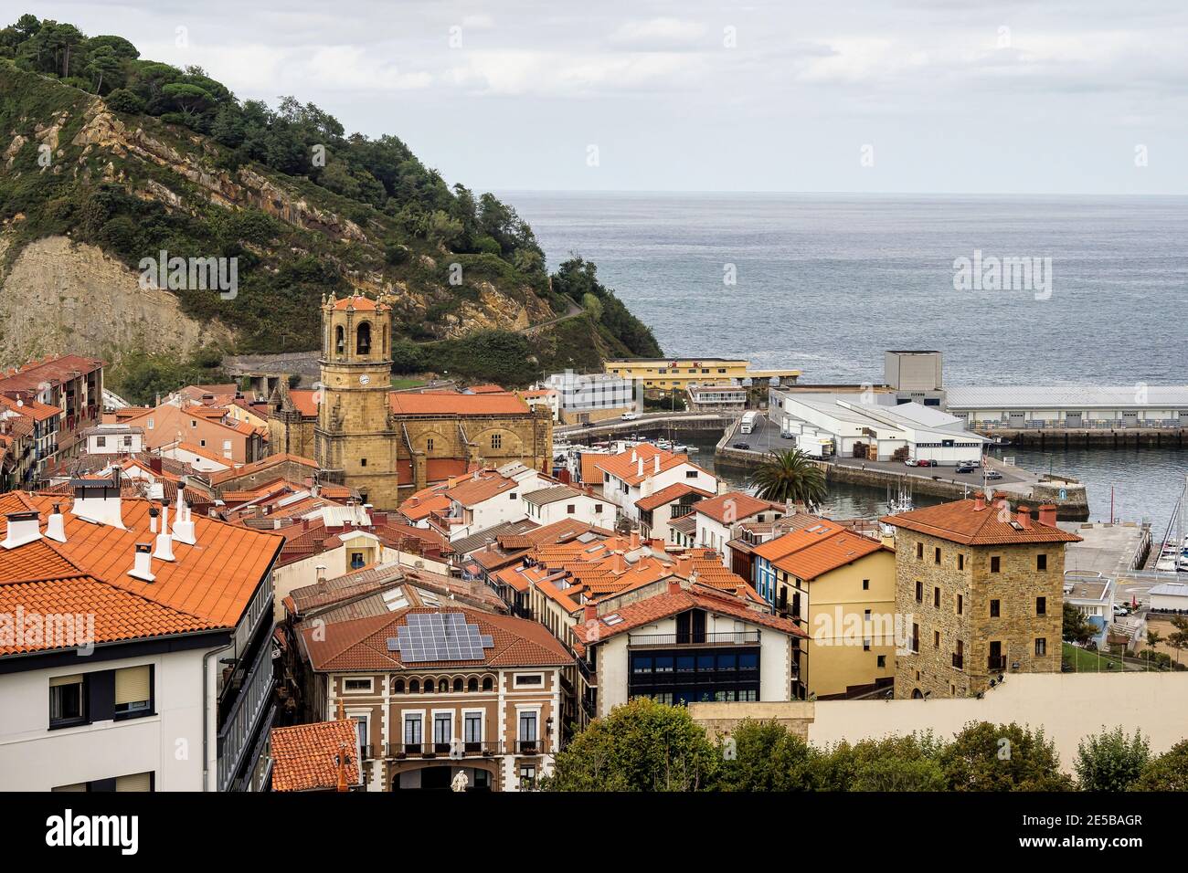San Salvador Kirche in Getaria, Baskenland in Spanien. Stockfoto