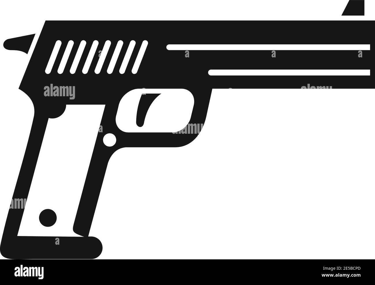 Pistolensymbol des Prüfers. Einfache Illustration von Ermittler Pistole Vektor-Symbol für Web-Design isoliert auf weißem Hintergrund Stock Vektor