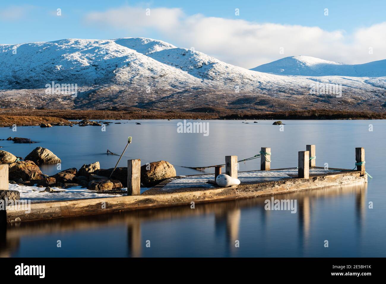 Fionn Loch Jettyy Winter 2021 Stockfoto