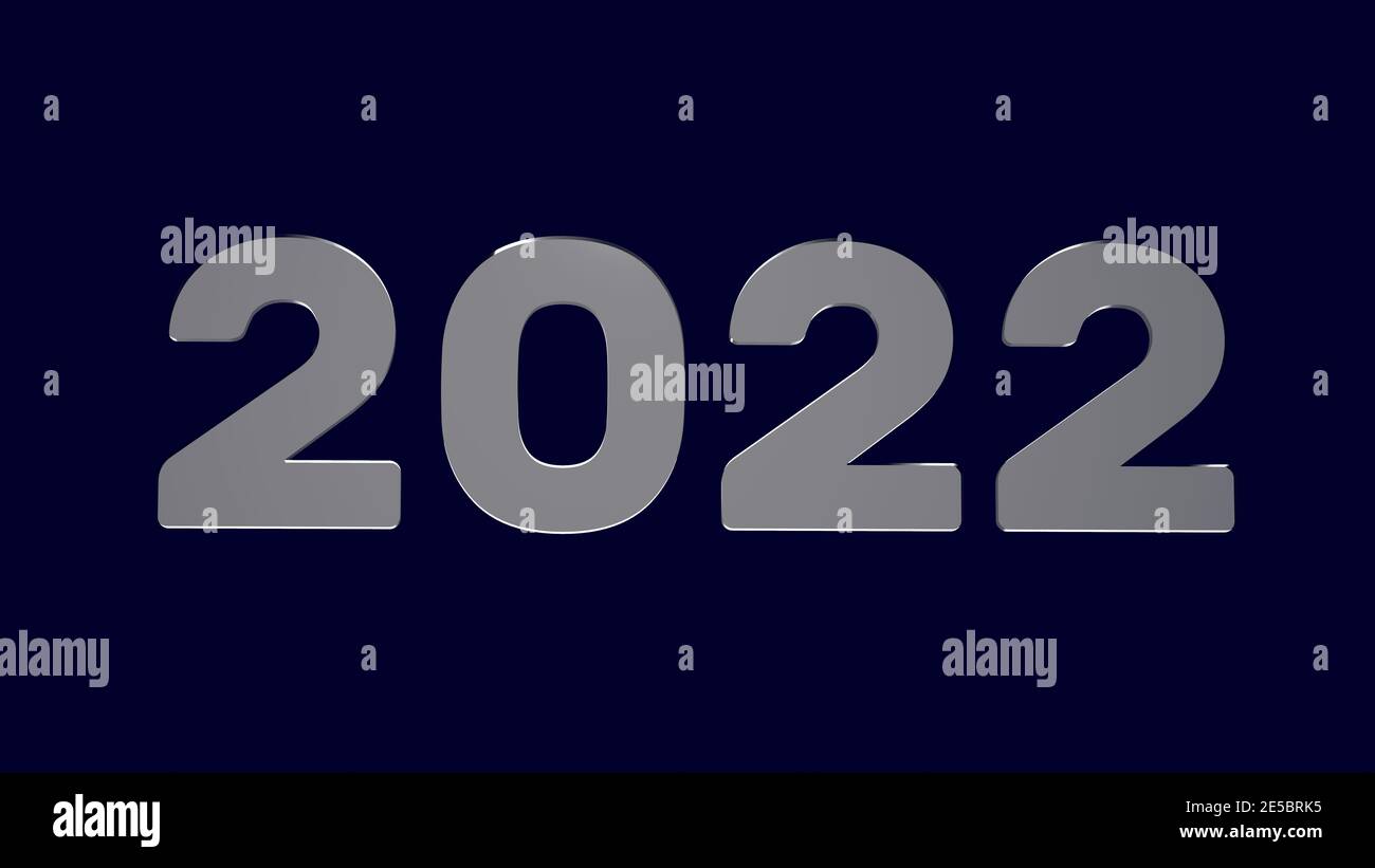 Frohes neues Jahr 2022 3d-Illustration, 3d-Rendering. Stockfoto