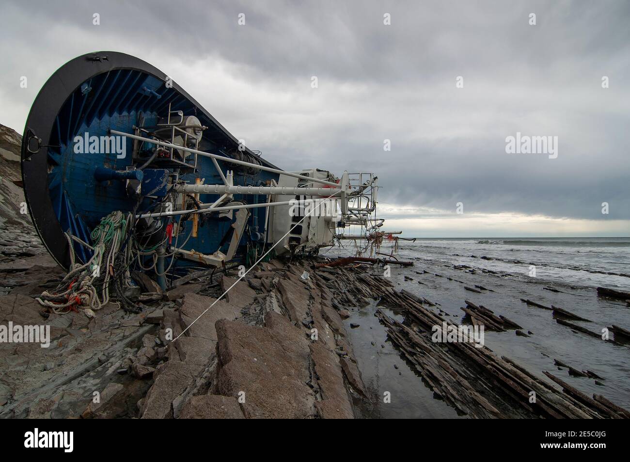 Zerstörtes Schiff Stockfoto