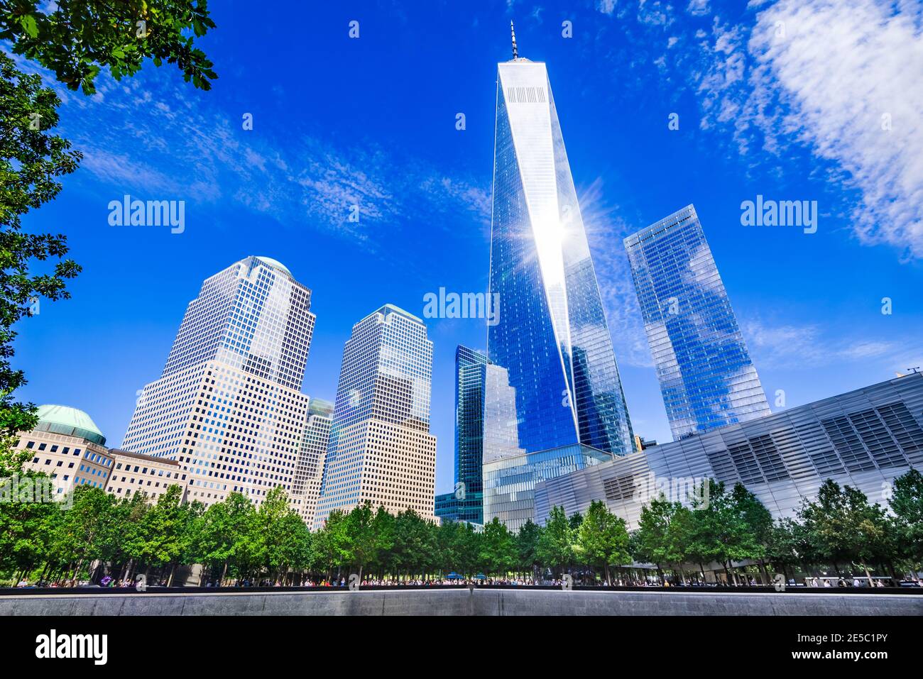 New York City, USA - Skyline von Manhattan mit One World Trade Center Tower (auch bekannt als Freedom Tower) Stockfoto