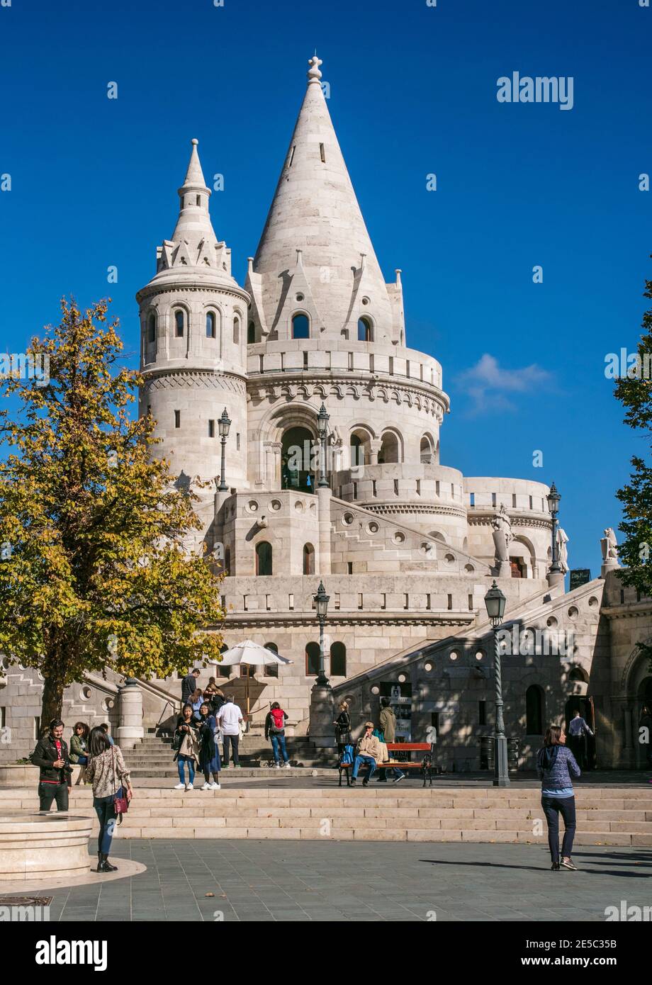 Fischerbastei, Burgviertel, Buda, Budapest, Ungarn Stockfoto