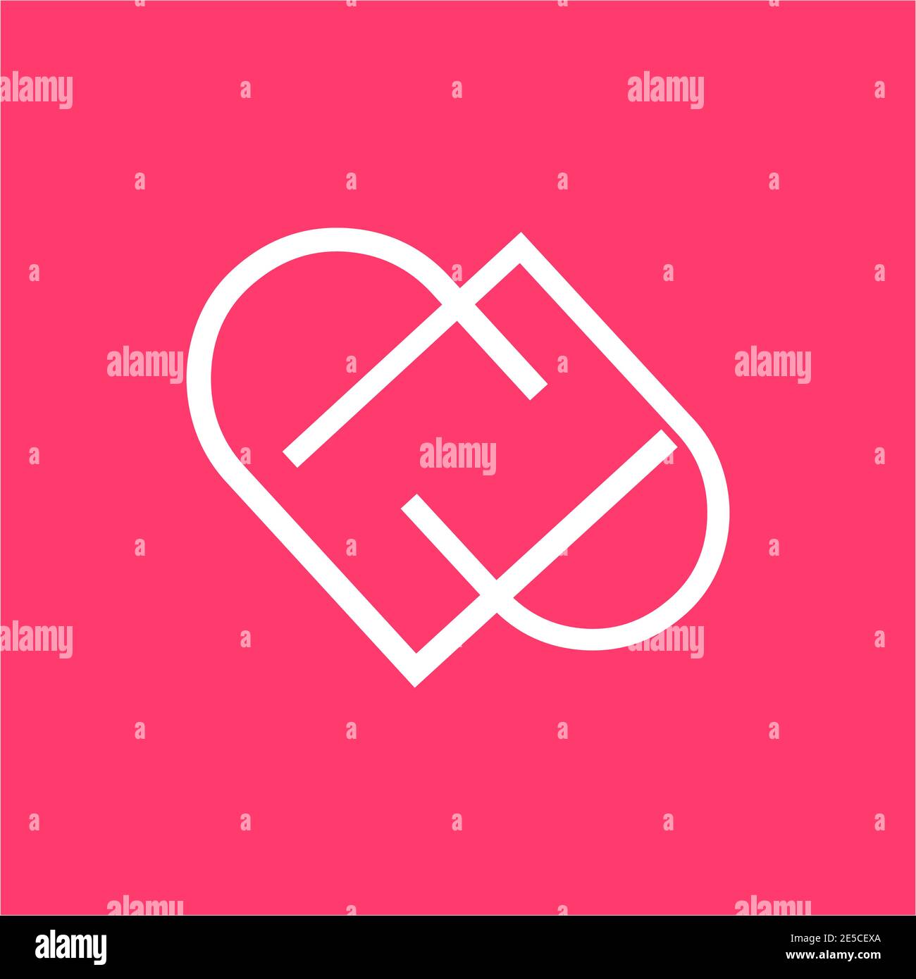 DD, PP, DHP, DHD, PHD Initialen geometrische Linie Kunst Unternehmen Logo mit Herzform für medizinische oder Beauty-Unternehmen Stock Vektor