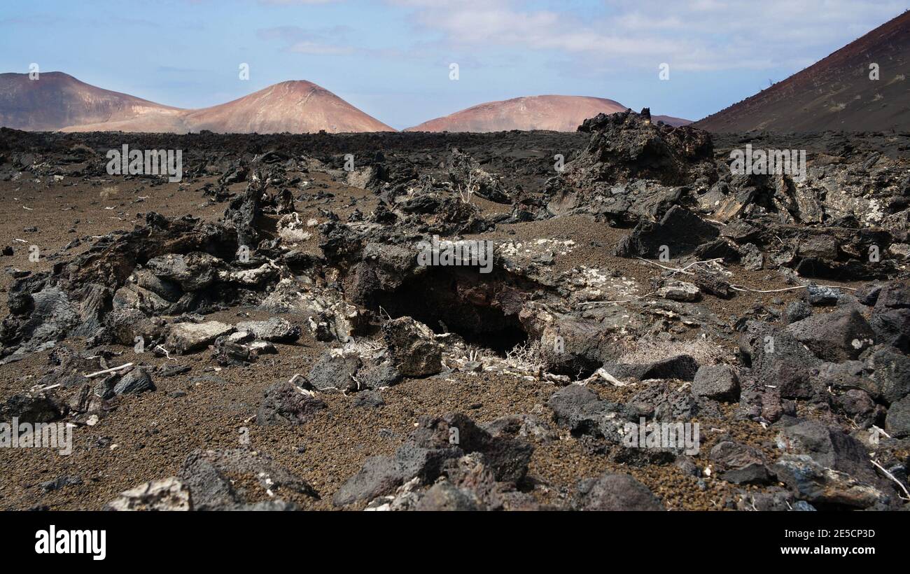 Timanfaya Nationalpark in Lanzarote, Kanarische Inseln, Spanien Stockfoto