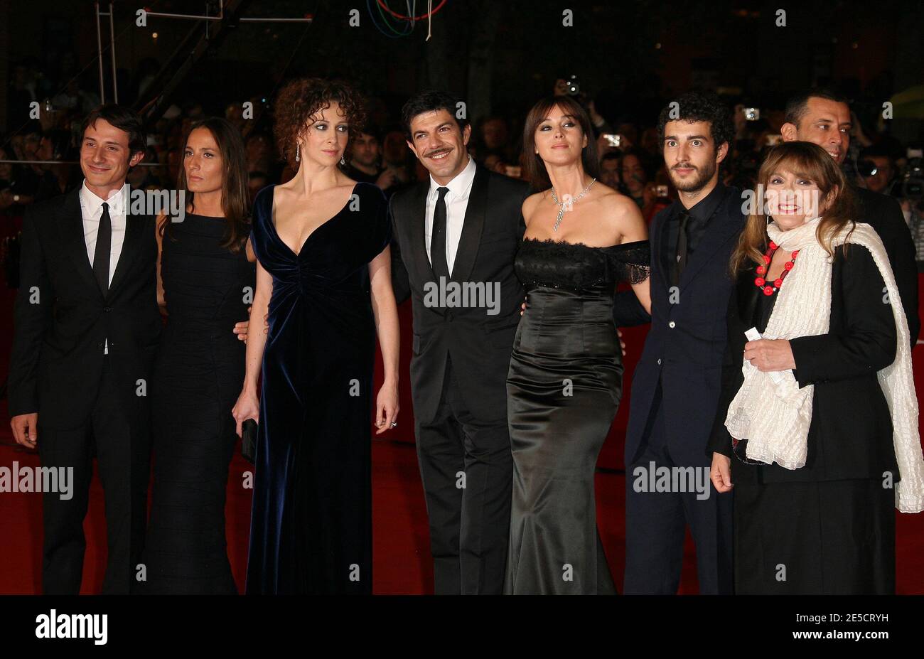 Glen Blackhall, Carmen Consoli, Maria Sole Tognazzi, Ksenyia Rappoport, Pierfrancesco Favino, Monica Bellucci und Michele Alhaique kommen auf dem roten Teppich für "der Mann, der liebt" während des 3. "Rome Film Festival" in Rom, Italien am 23. Oktober 2008. Foto von Denis Guignebourg/ABACAPRESS.COM Stockfoto