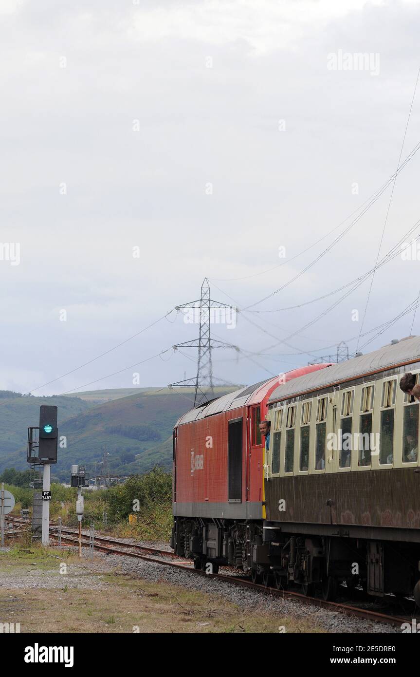 60039 auf dem Margam-Hof mit der 'Taffy Tug 2 Railtour'. Stockfoto