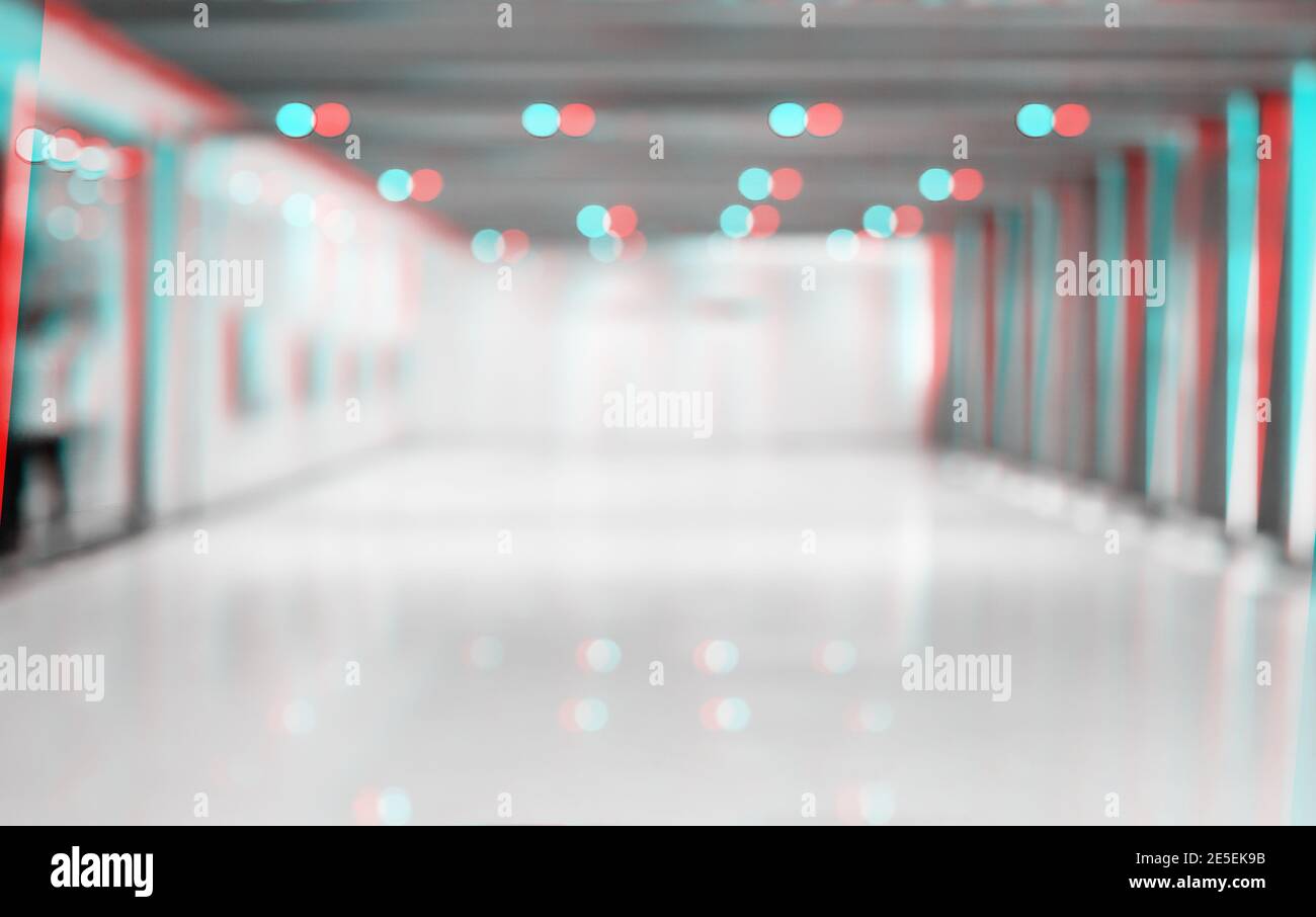 Glitch-Stil, abstrakt verschwommen shoppingmall RGB Glitch. Stockfoto