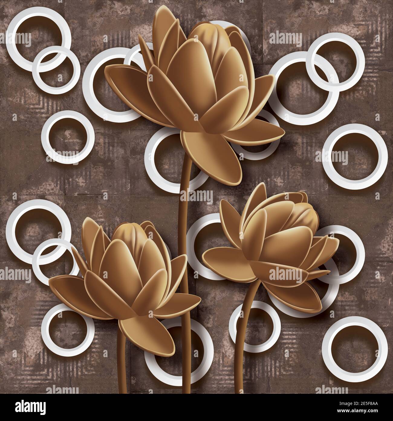 3D Fotomural Tapete Hintergrund, qualitativ hochwertige Rendering dekorative Wandbild Tapete Illustration, 3D Blume Wohnzimmer Tapete. Stockfoto 3D Fotomural Tapete Hintergrund, qualitativ hochwertige Rendering dekorative Wandbild Tapete Illustration, 3D Blume Wohnzimmer Tapete. Stockfoto