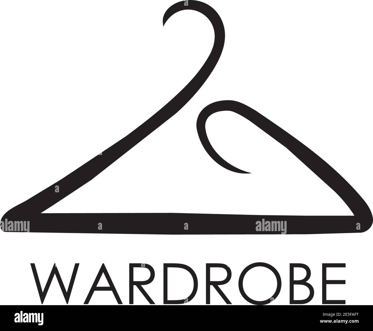 Garderobe oder Mode Logo Design mit Aufhänger Icon Design Stock Vektor