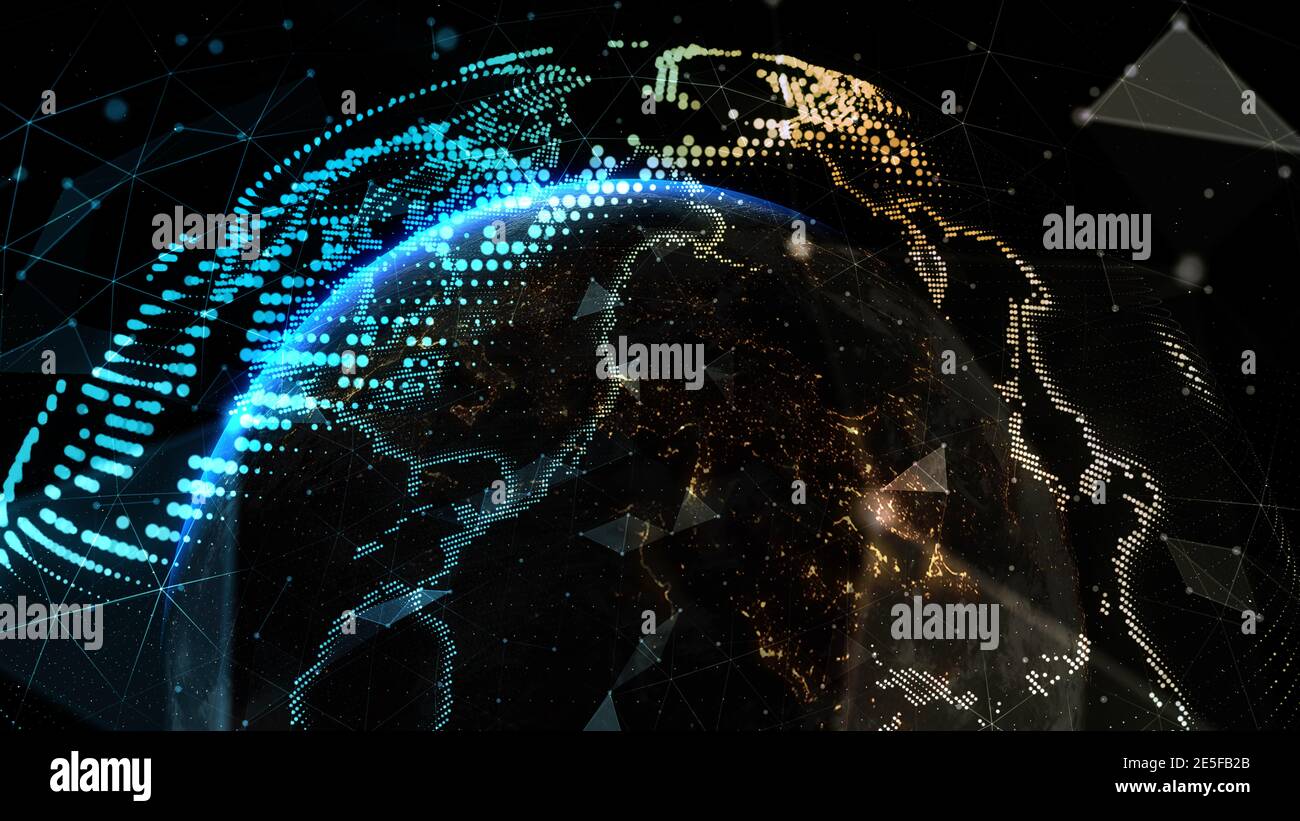 Earth Globe, Technologiekonzept. Elemente dieses Bildes von NASA eingerichtet - 3D-Illustration Stockfoto