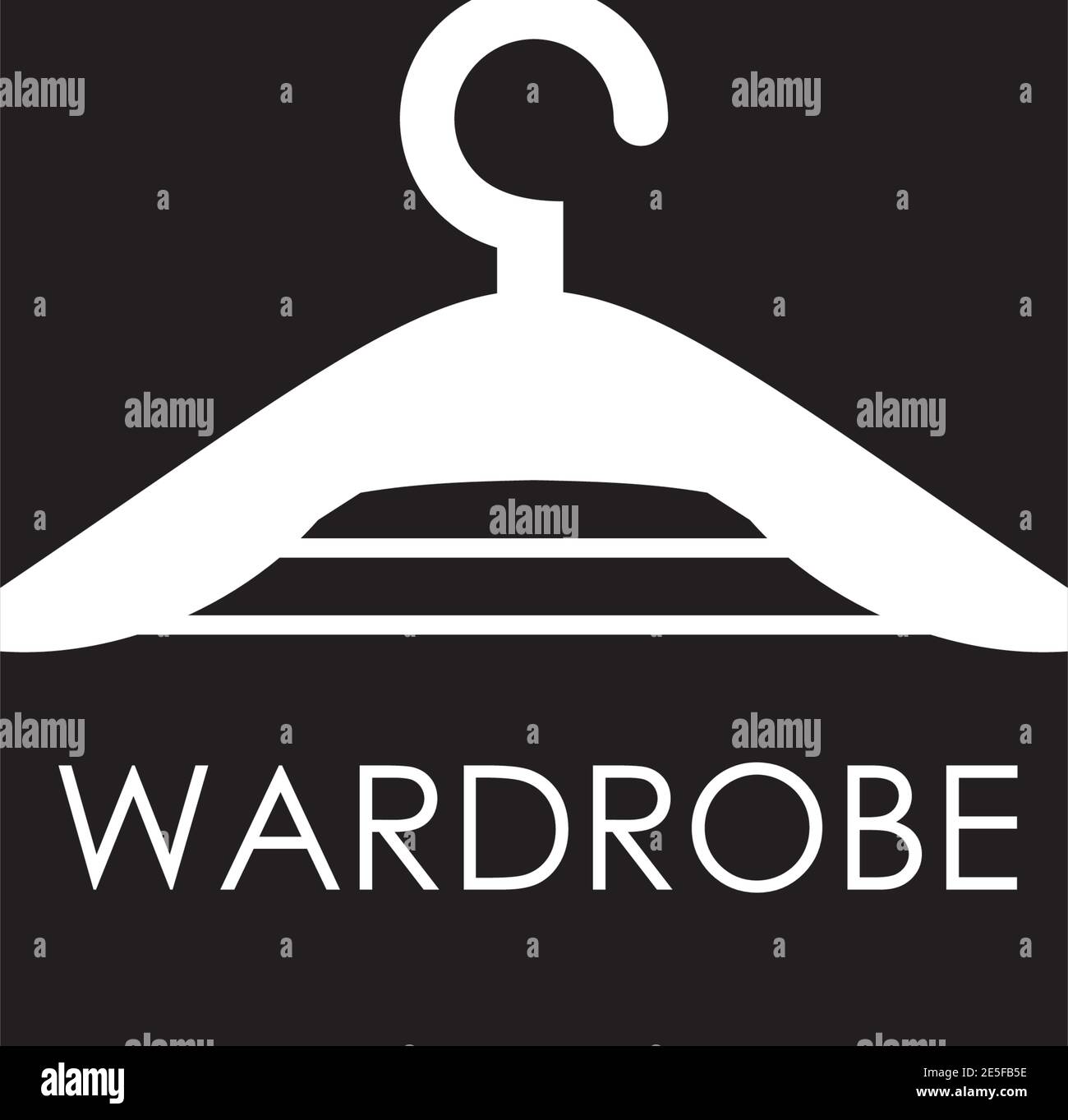 Garderobe oder Mode Logo Design mit Aufhänger Icon Design Stock Vektor