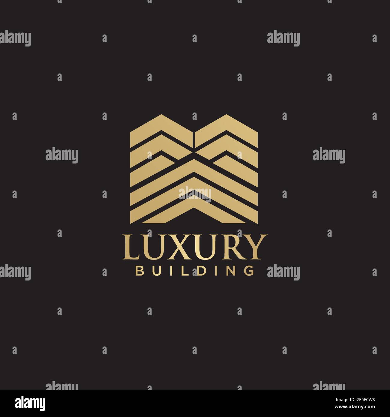 Luxus Gebäude Logo Design mit Gold Farbe Vektor-Vorlage Stock Vektor